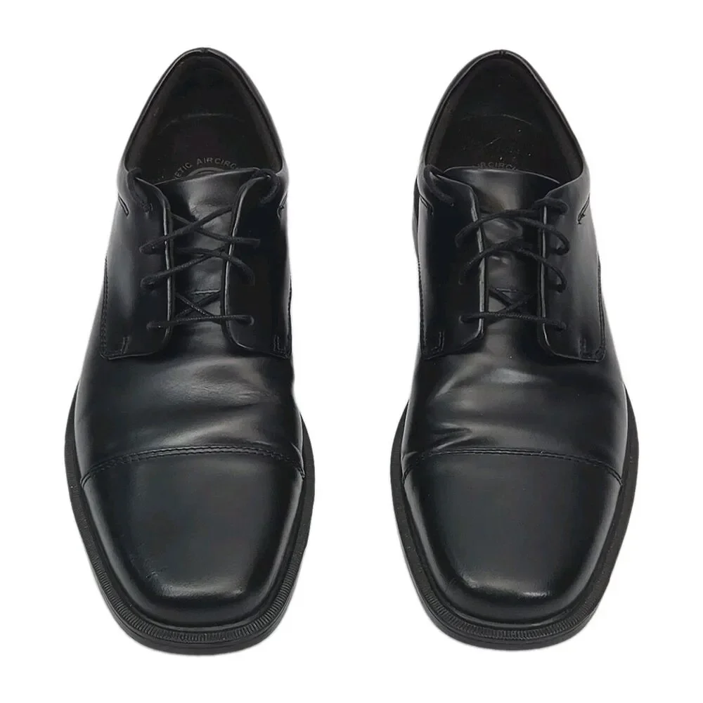 Rockport Shoe Oxford Dress Men Sz 10N Narrow Black Leather KineticAir Waterproof
